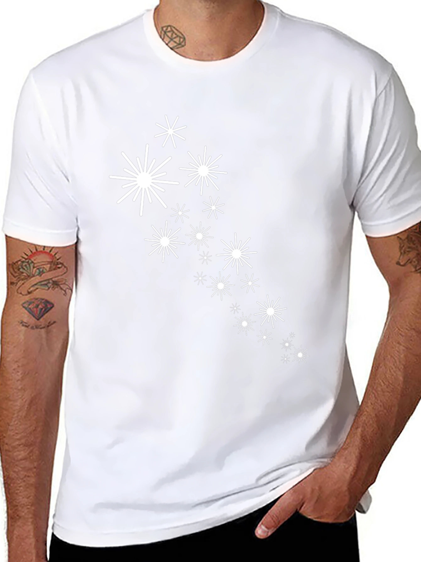 Stylish Black Tee with Starburst Graphic