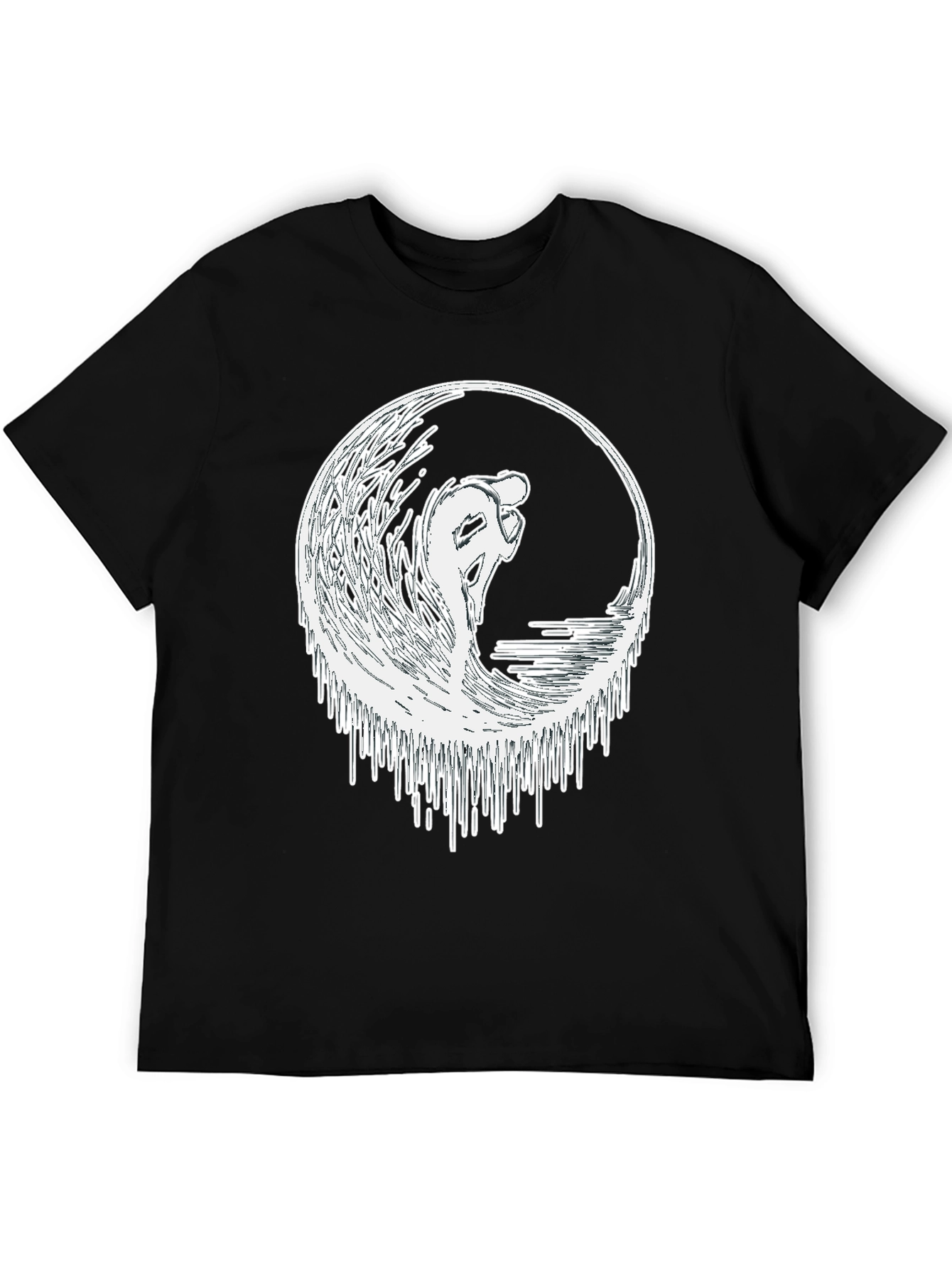 Surfing Wave Graphic Tee - Black