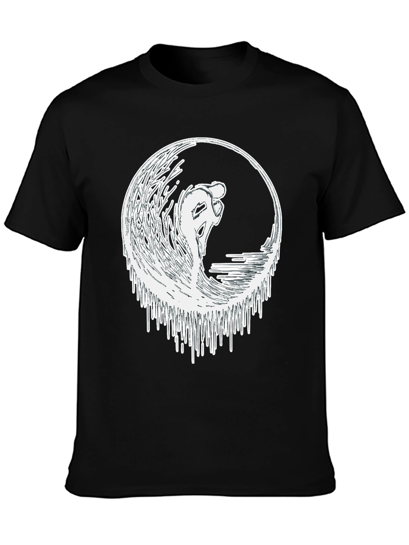 Surfing Wave Graphic Tee - Black