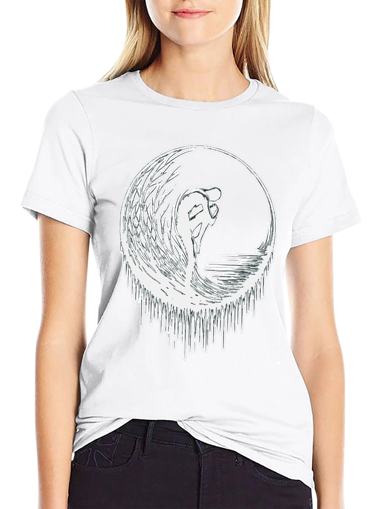 Surfing Wave Graphic Tee - Black