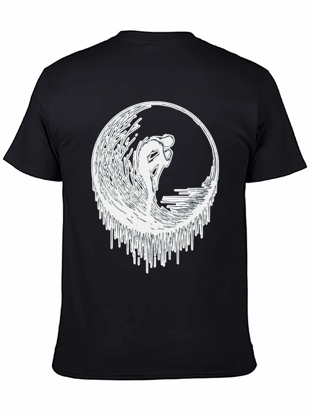 Surfing Wave Graphic Tee - Black
