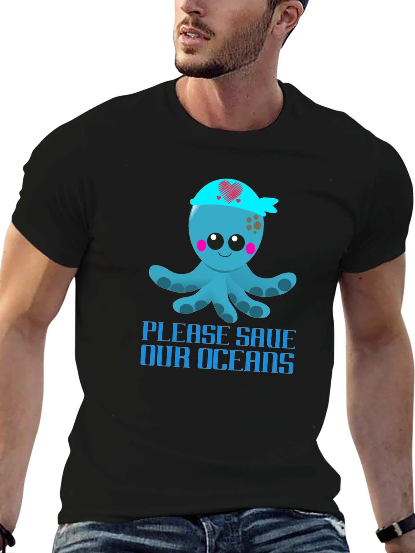 Save Our Oceans Octopus Graphic T-Shirt