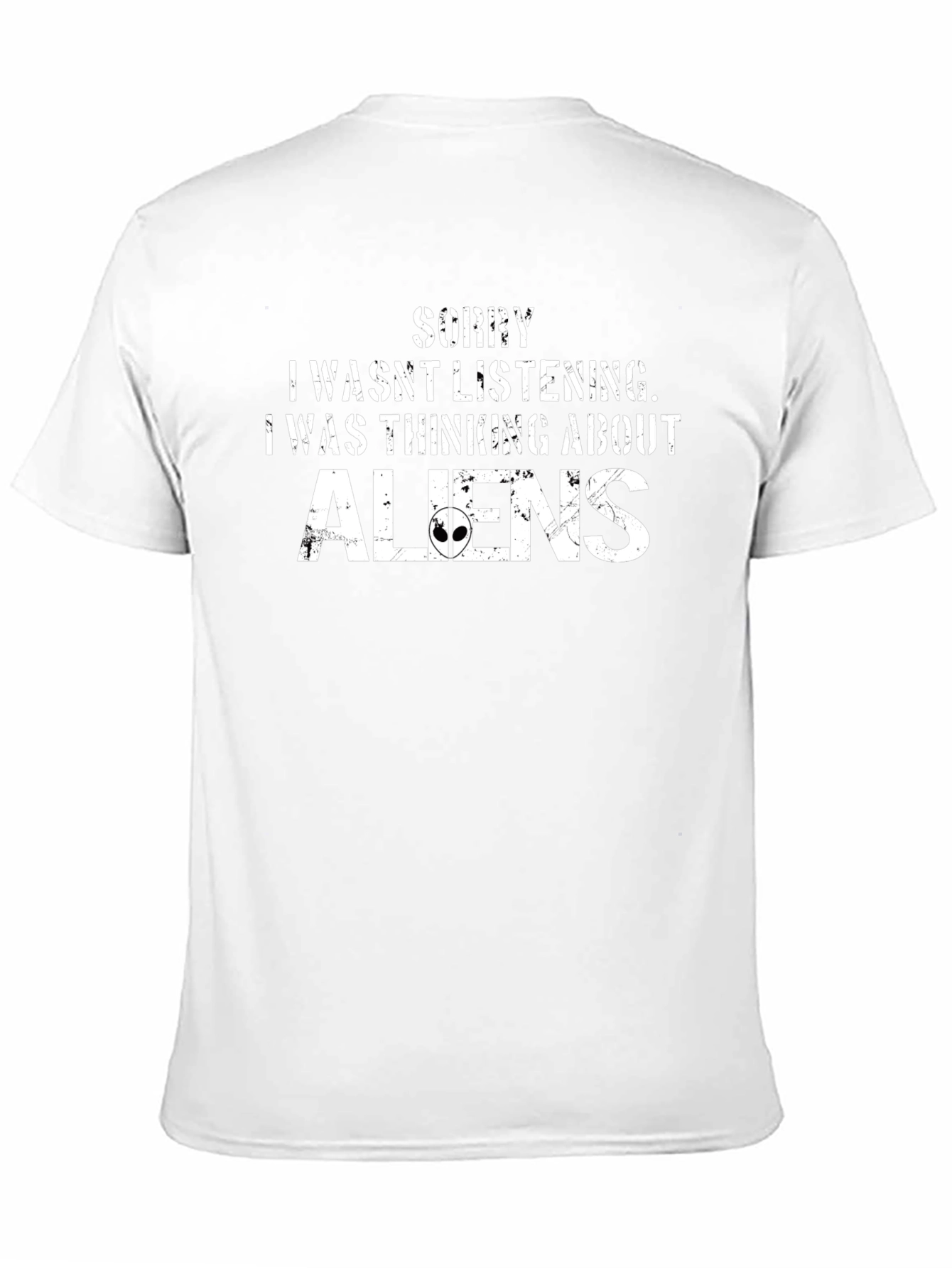 Sorry Thinking About Aliens Black T-Shirt