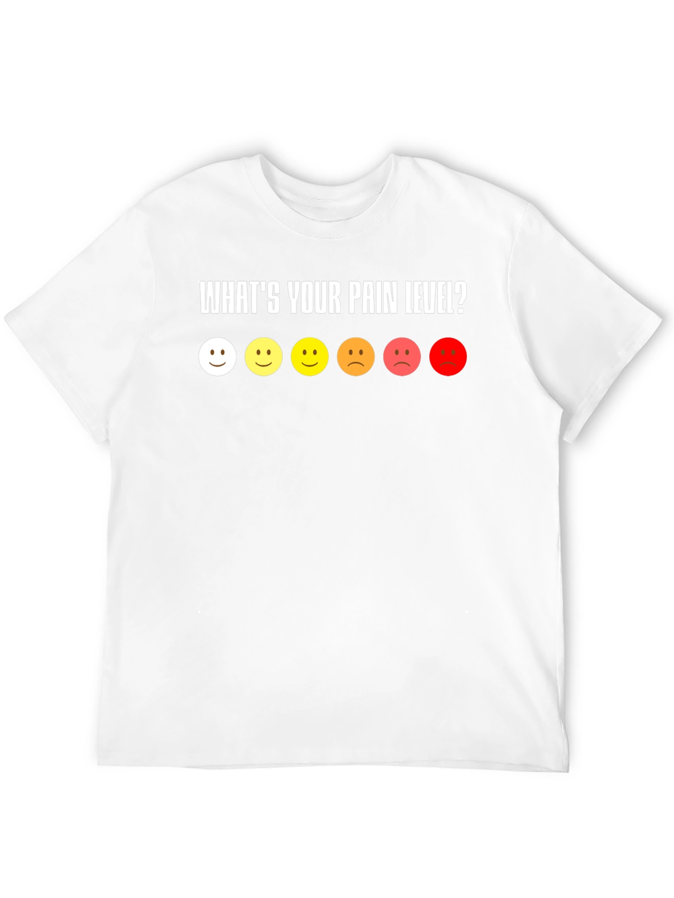 Pain Level Smiley Face Black T-Shirt