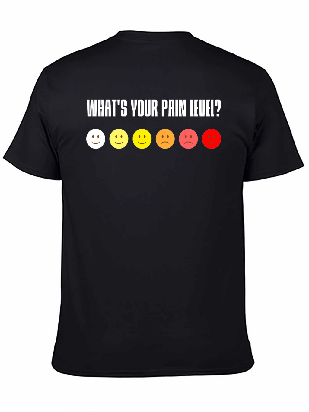 Pain Level Smiley Face Black T-Shirt