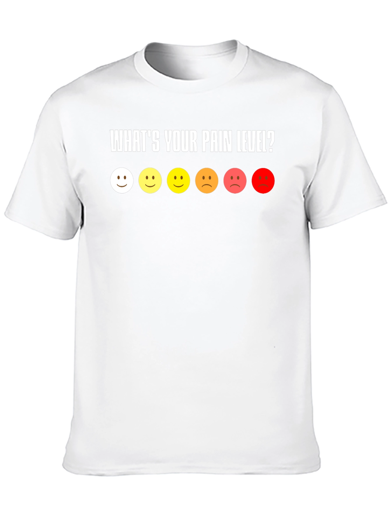 Pain Level Smiley Face Black T-Shirt
