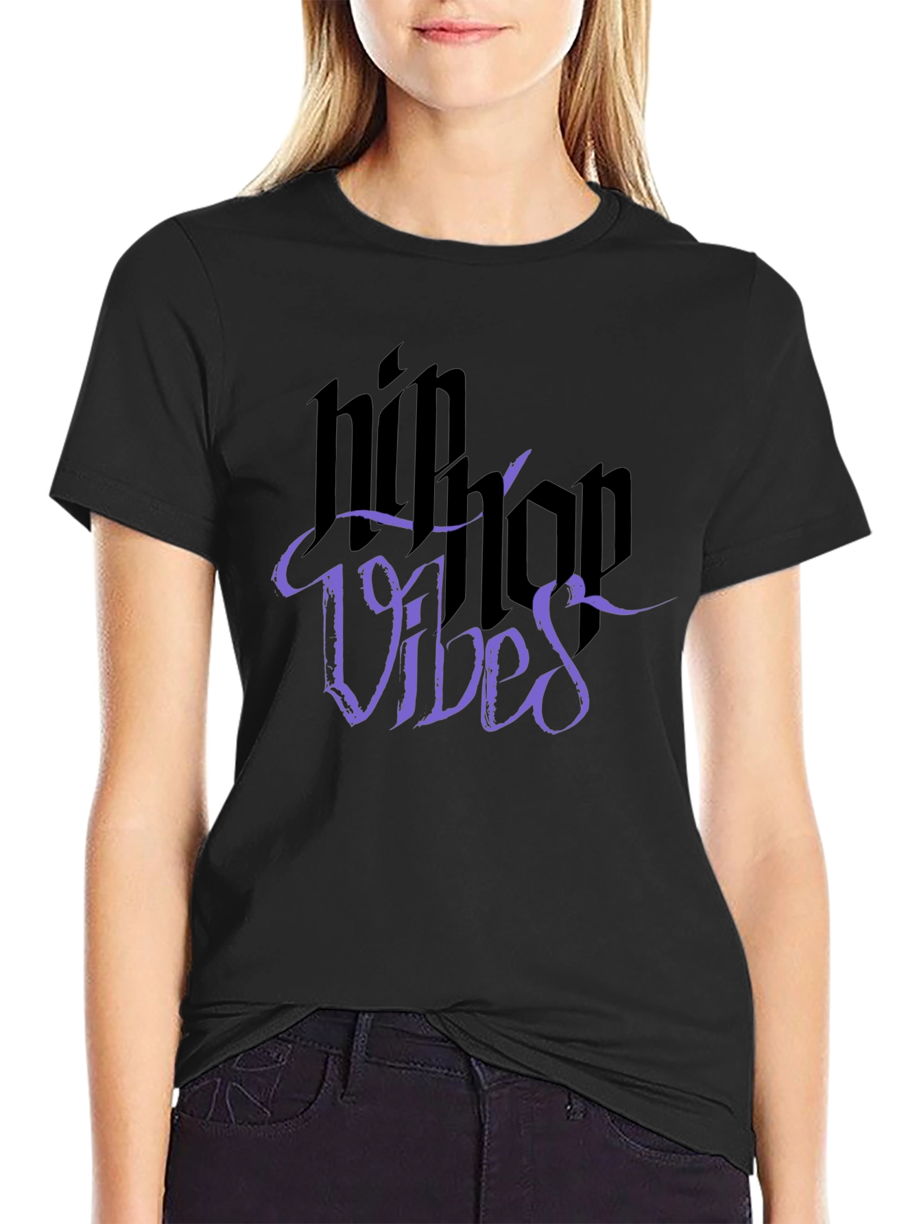 Hip Hop Vibes Graphic T-Shirt - Mens Black Tee