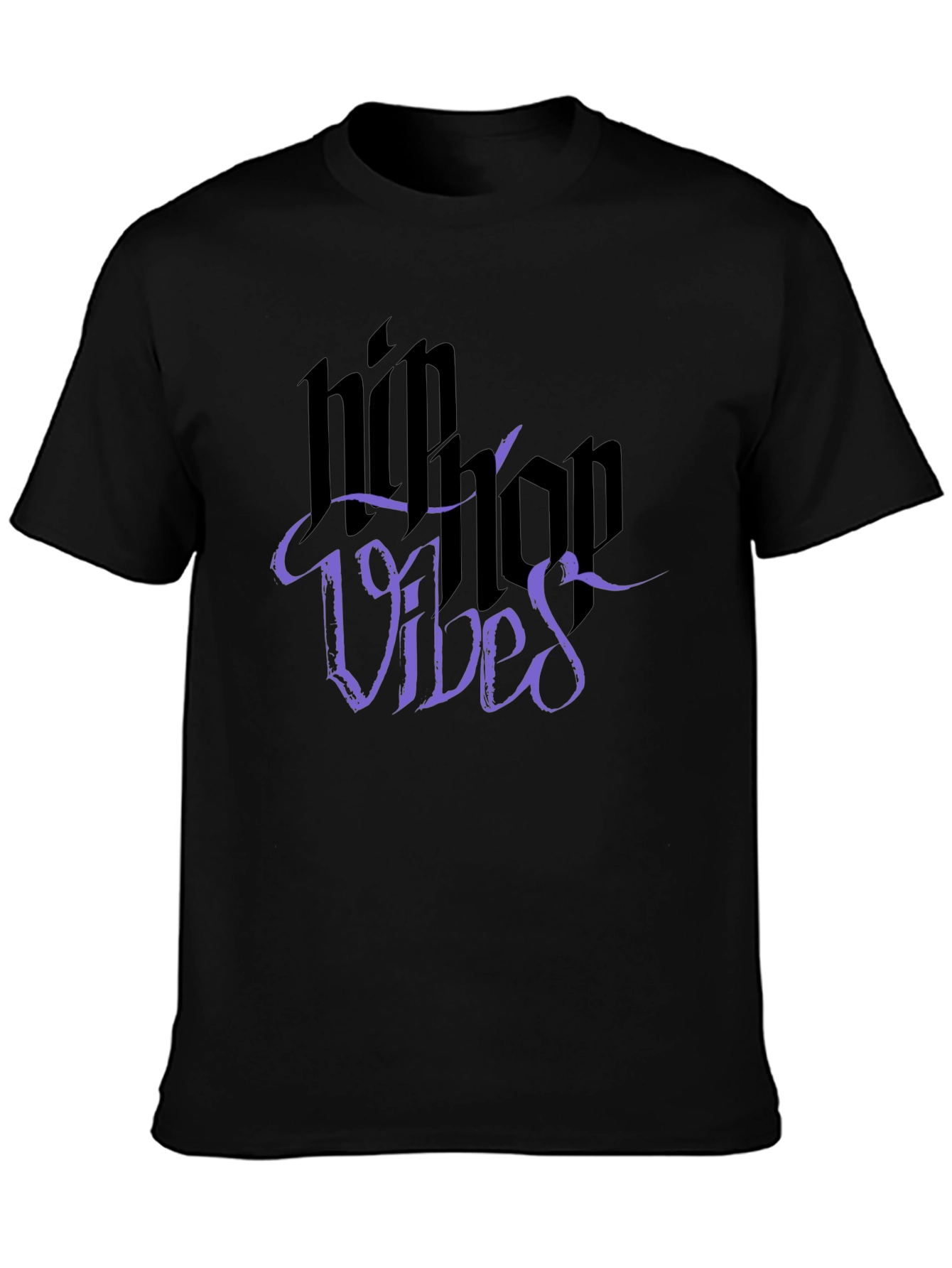 Hip Hop Vibes Graphic T-Shirt - Mens Black Tee
