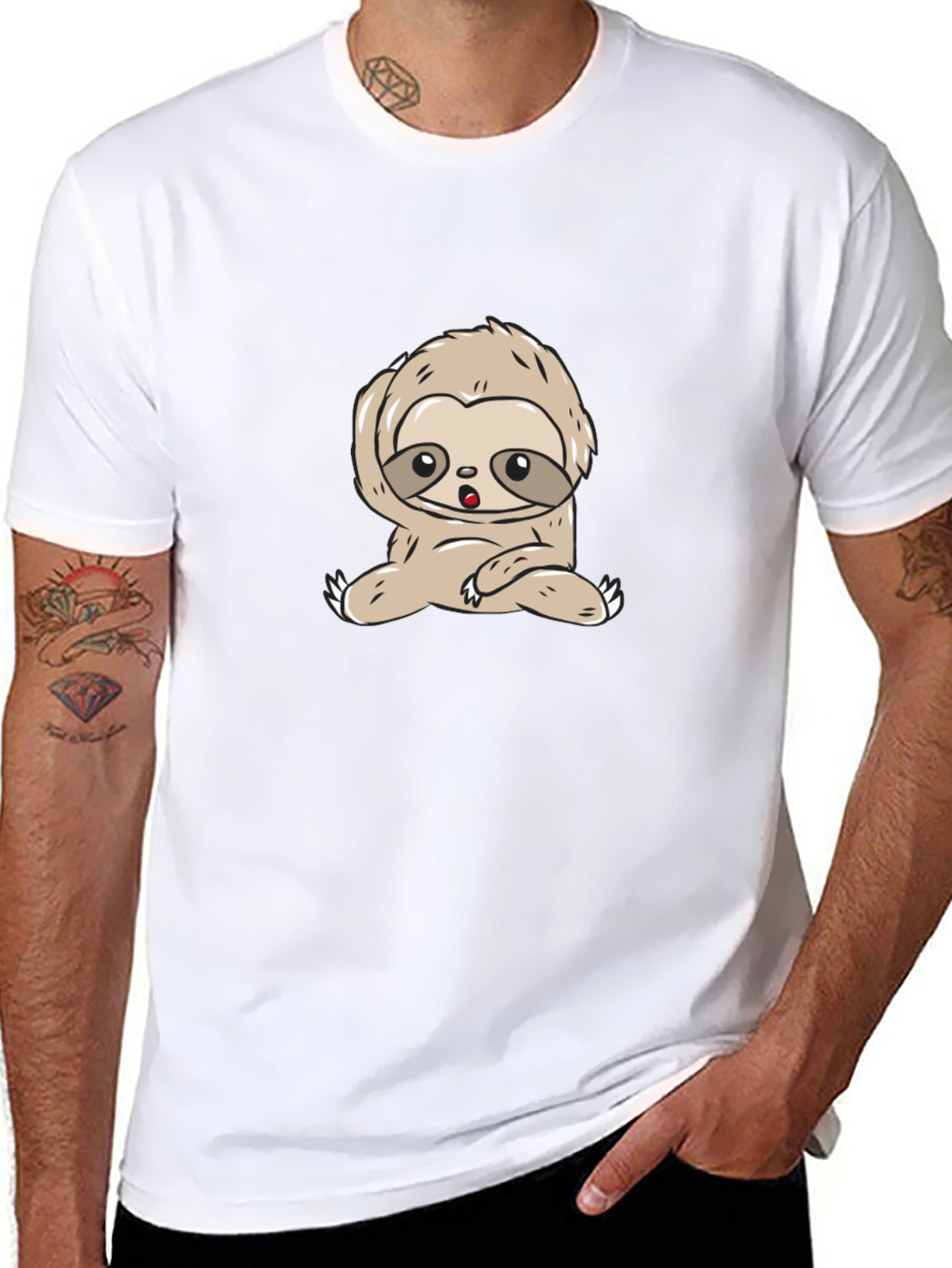 Cute Sloth Graphic T-Shirt - Relaxed Style
