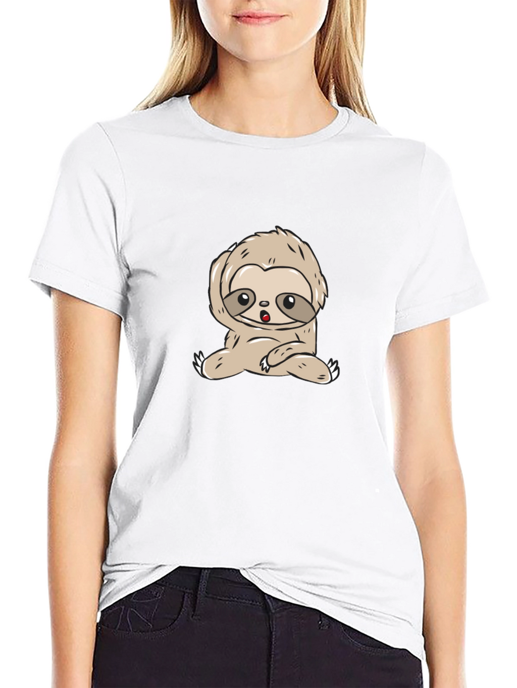 Cute Sloth Graphic T-Shirt - Relaxed Style