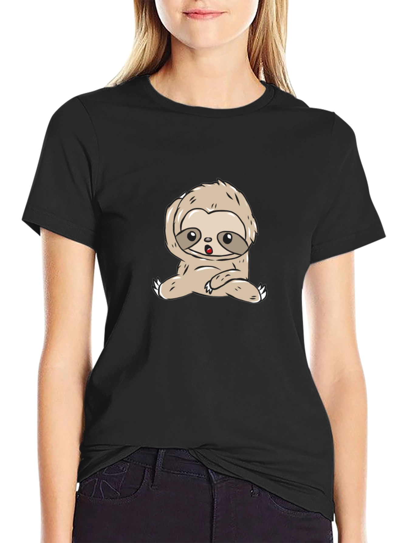 Cute Sloth Graphic T-Shirt - Relaxed Style