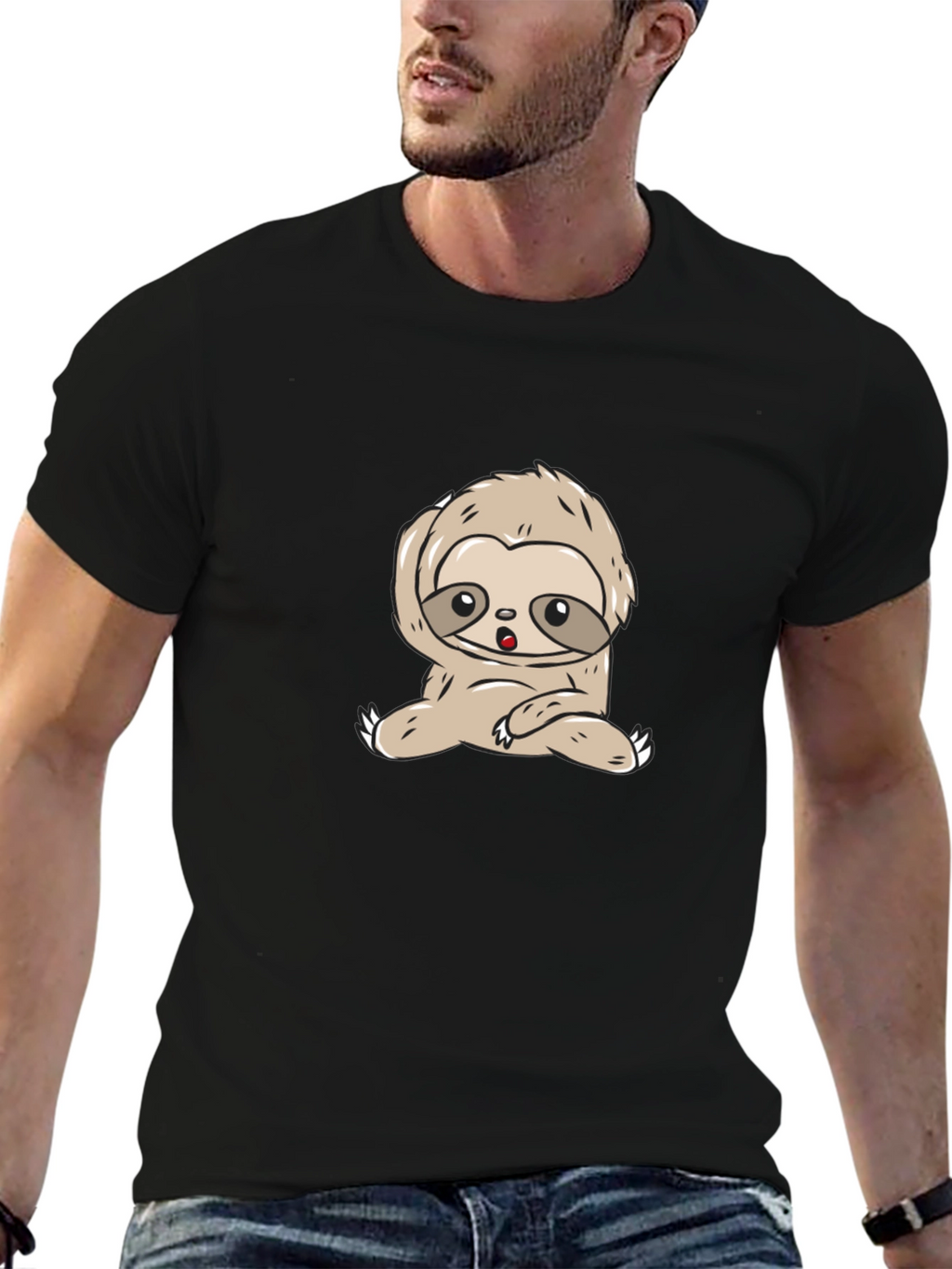 Cute Sloth Graphic T-Shirt - Relaxed Style