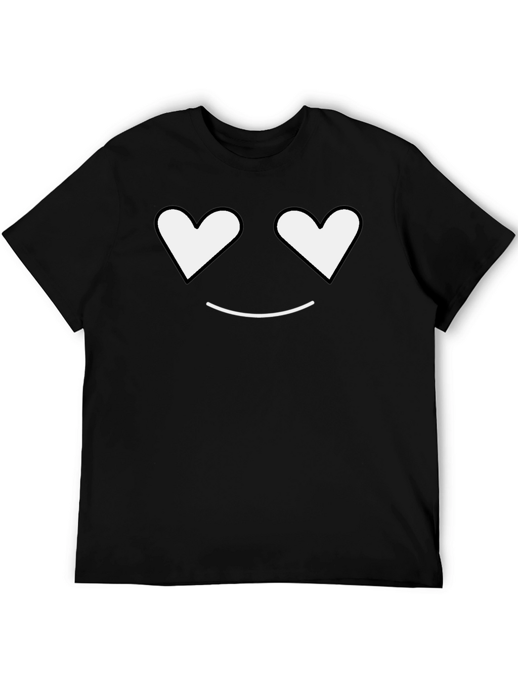 Heart Eyes Smiley Black T-Shirt