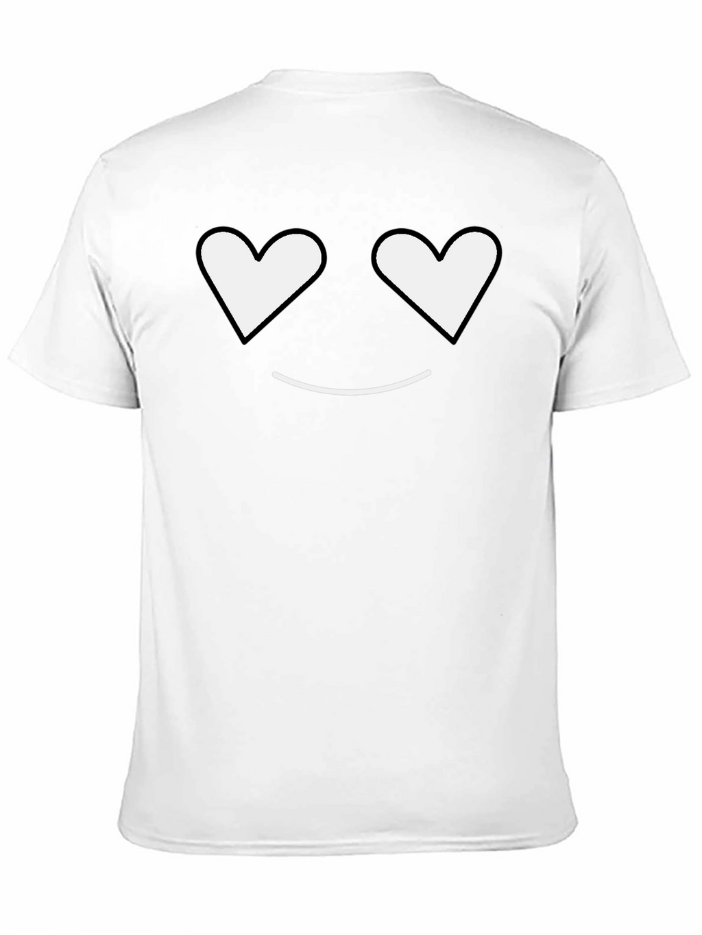 Heart Eyes Smiley Black T-Shirt