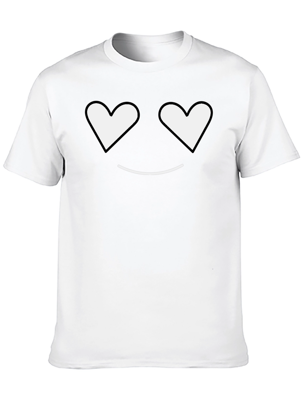 Heart Eyes Smiley Black T-Shirt