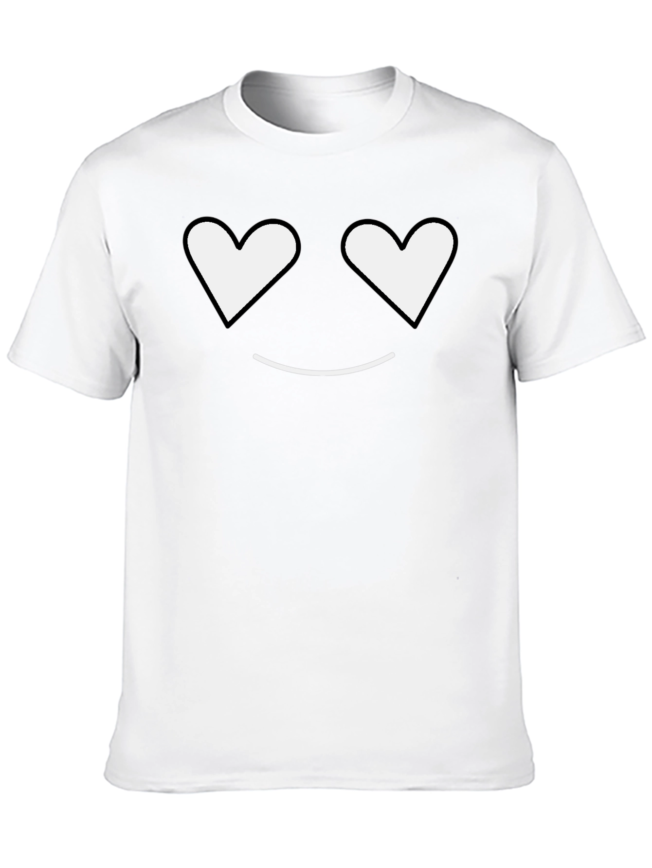 Heart Eyes Smiley Black T-Shirt