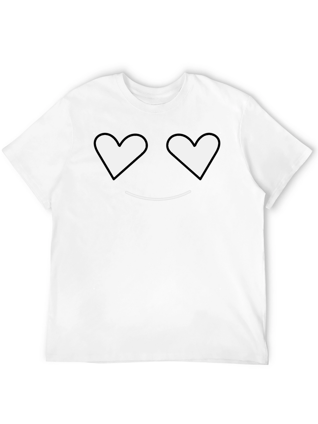 Heart Eyes Smiley Black T-Shirt
