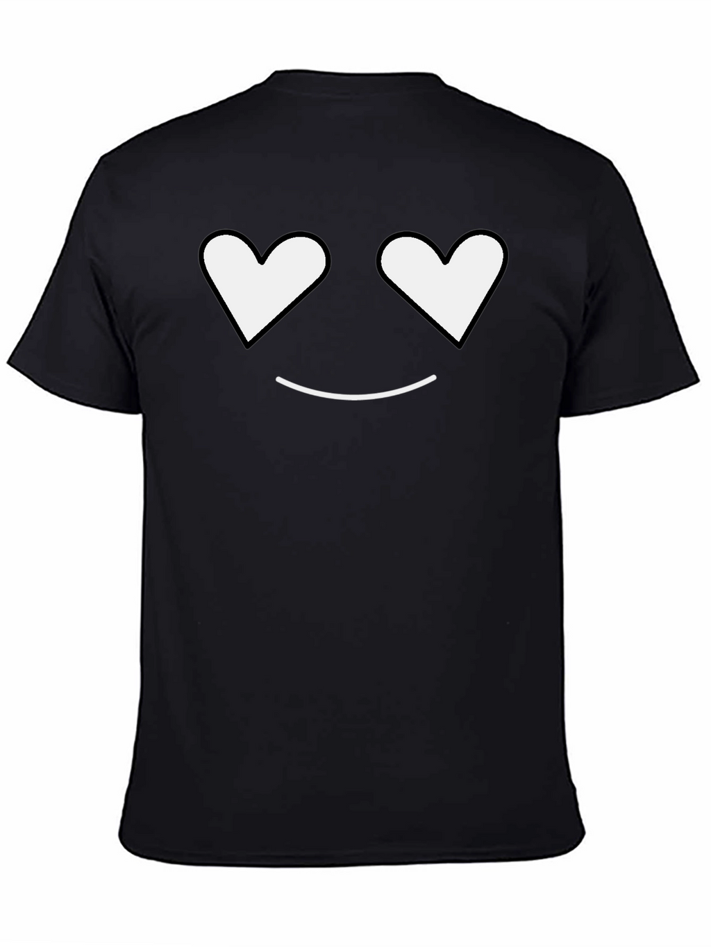 Heart Eyes Smiley Black T-Shirt