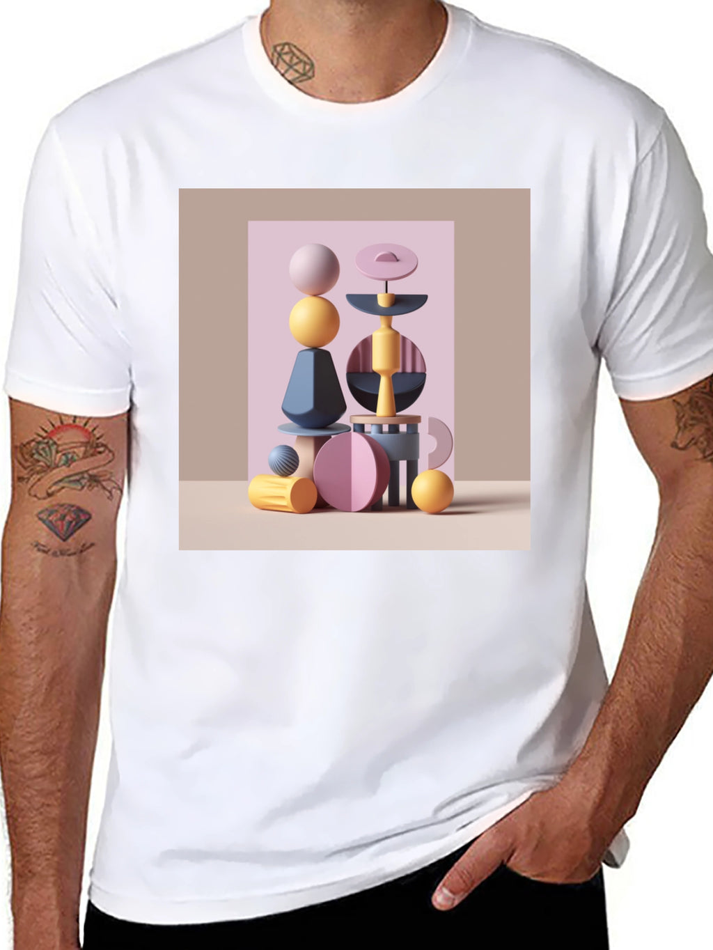 Abstract Shapes Graphic Tee - Modern Art Shirt