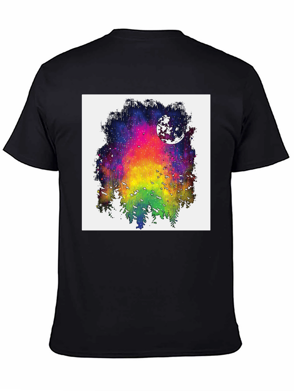 Rainbow Galaxy Moon T-Shirt
