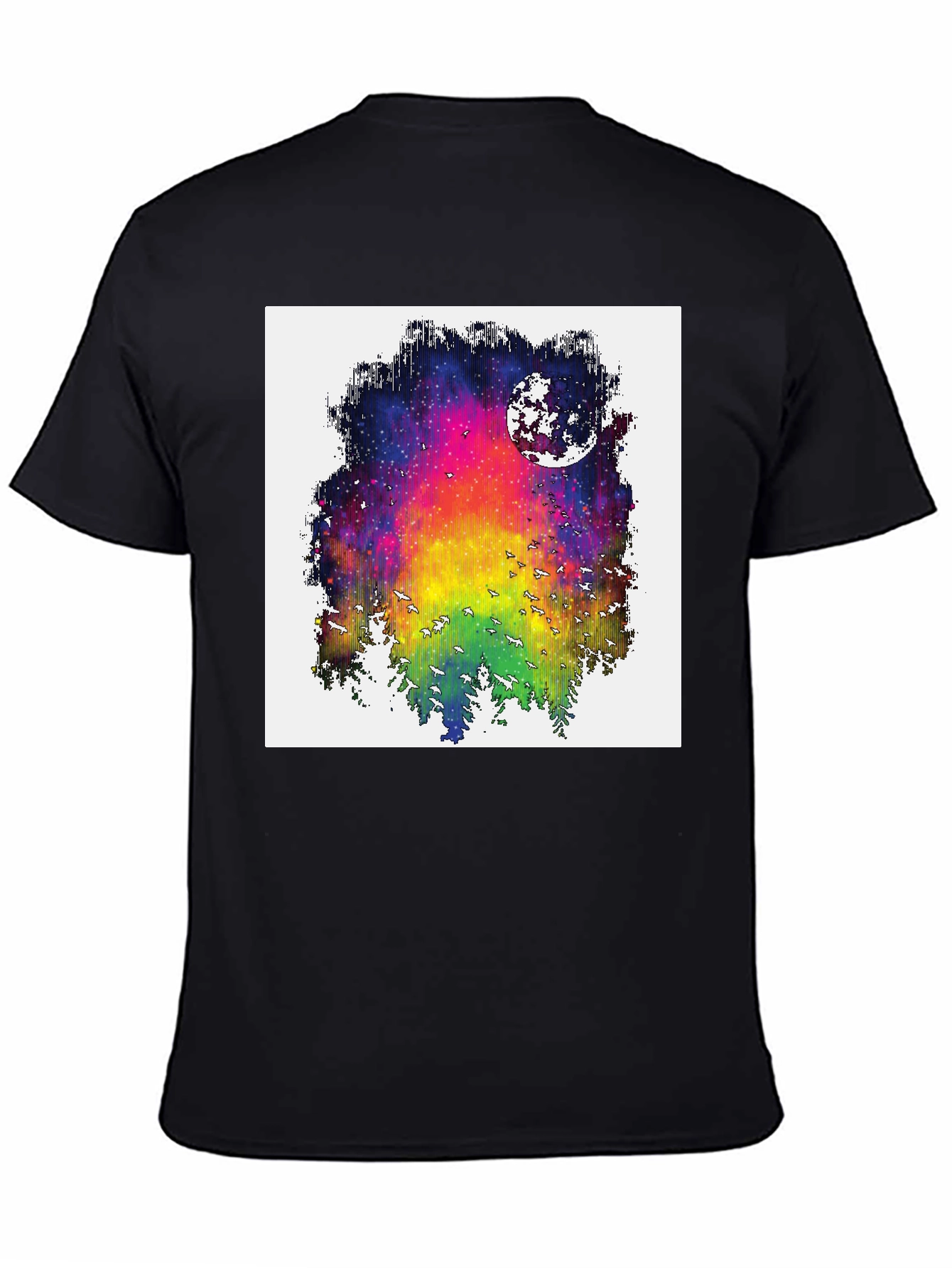 Rainbow Galaxy Moon T-Shirt