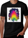 Rainbow Galaxy Moon T-Shirt