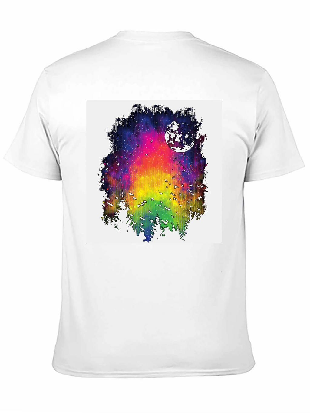 Rainbow Galaxy Moon T-Shirt