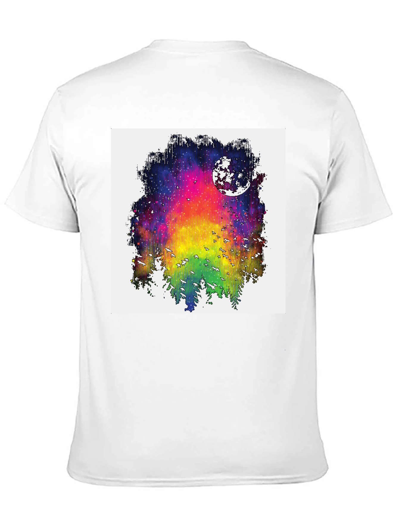 Rainbow Galaxy Moon T-Shirt