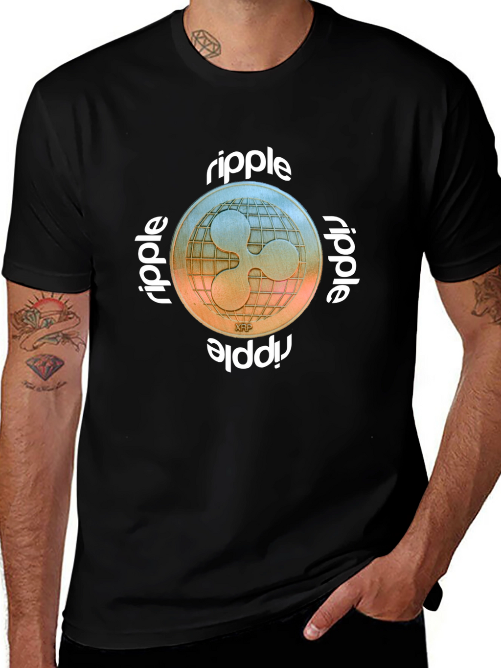Ripple XRP Crypto T-Shirt - Black Cryptocurrency Tee