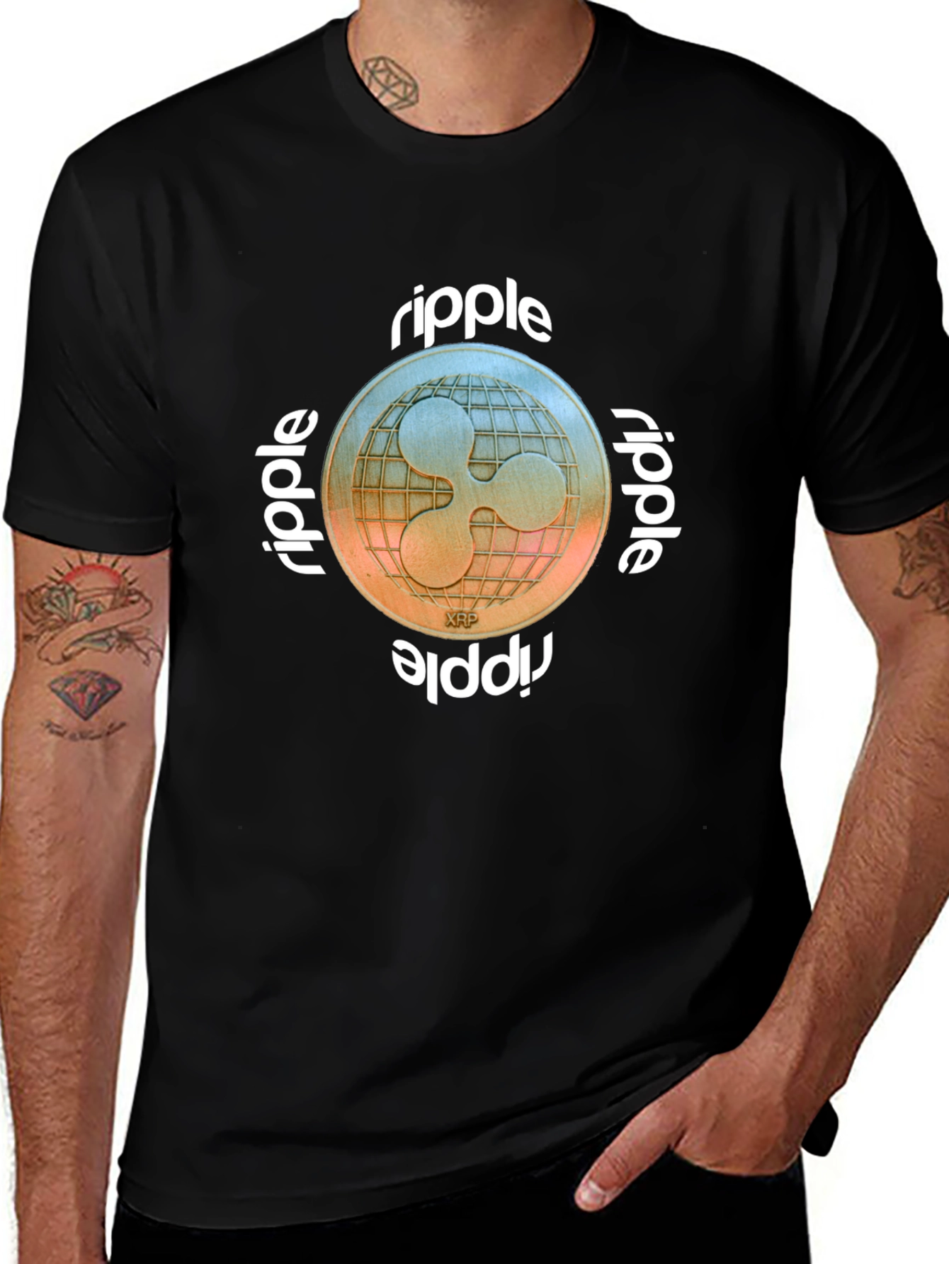 Ripple XRP Crypto T-Shirt - Black Cryptocurrency Tee