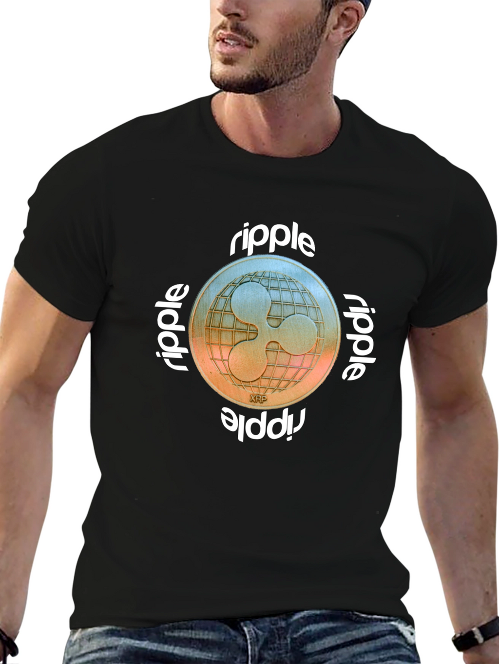 Ripple XRP Crypto T-Shirt - Black Cryptocurrency Tee