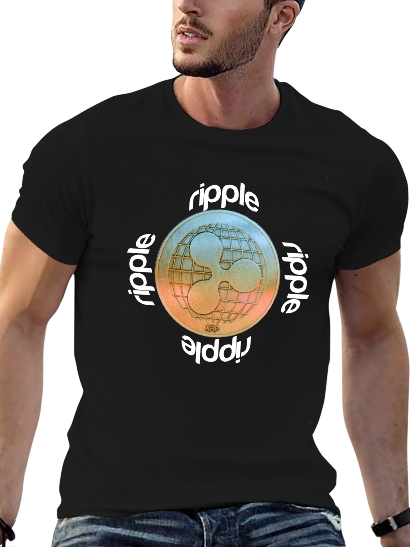 Ripple XRP Crypto T-Shirt - Black Cryptocurrency Tee