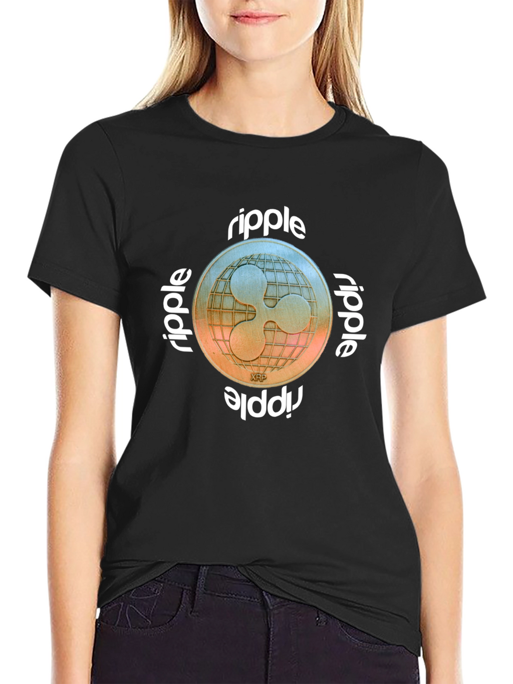 Ripple XRP Crypto T-Shirt - Black Cryptocurrency Tee