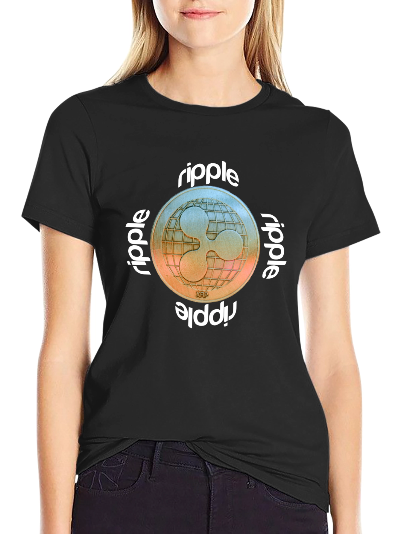Ripple XRP Crypto T-Shirt - Black Cryptocurrency Tee