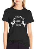 Llamastay 6 Feet Away Black Graphic Tee