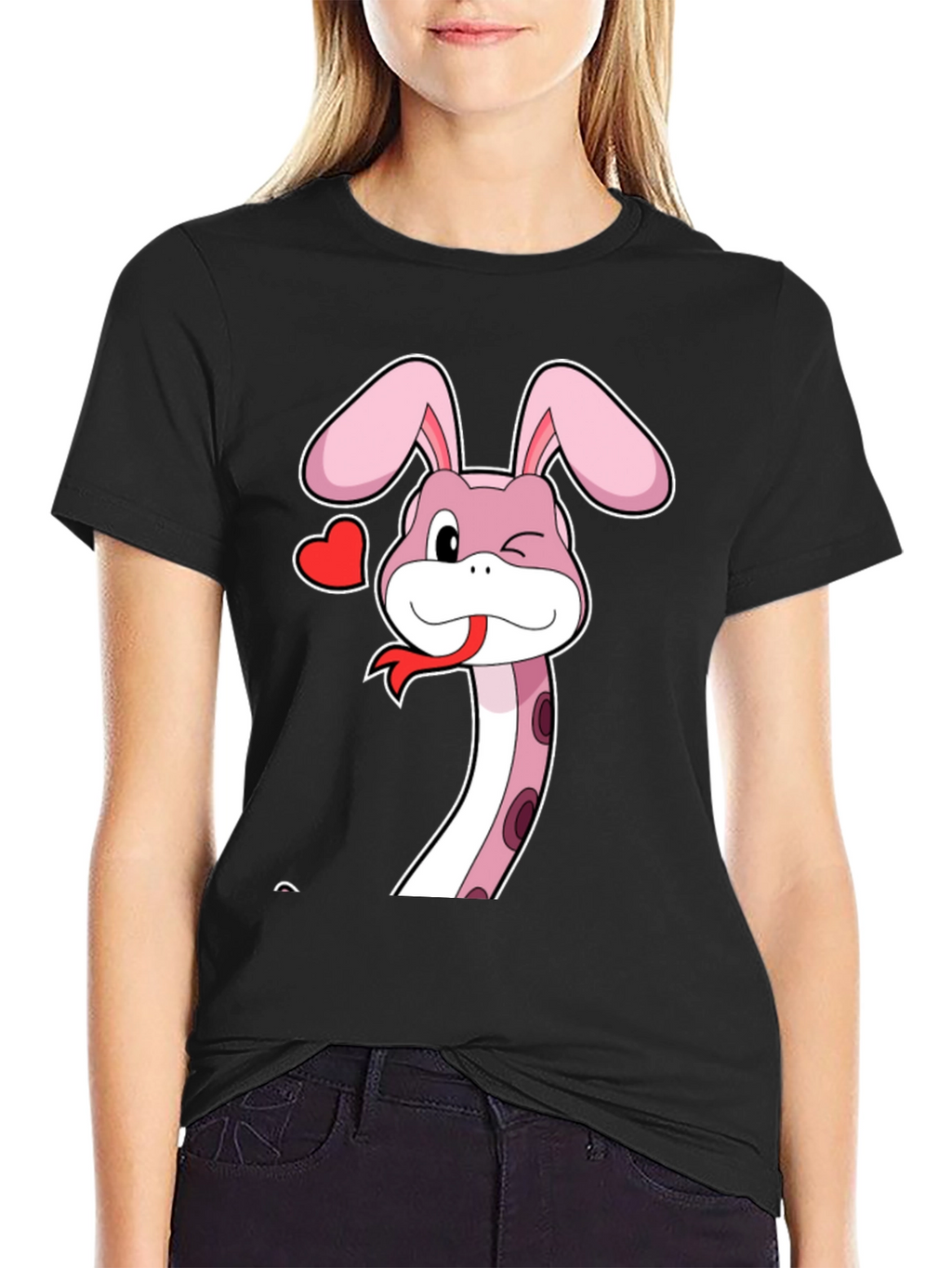 Snake Bunny Cartoon Graphic Tee