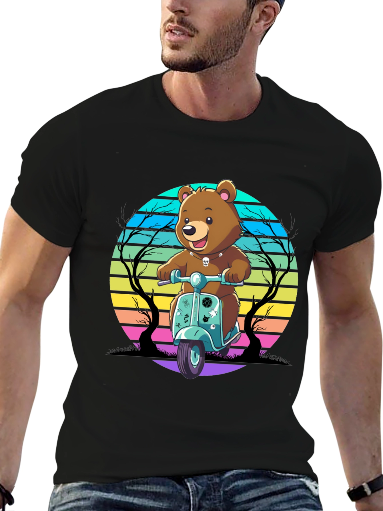 Bear on Scooter Graphic Tee