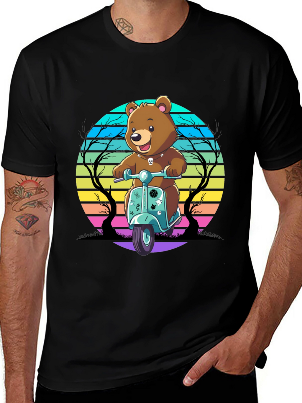 Bear on Scooter Graphic Tee