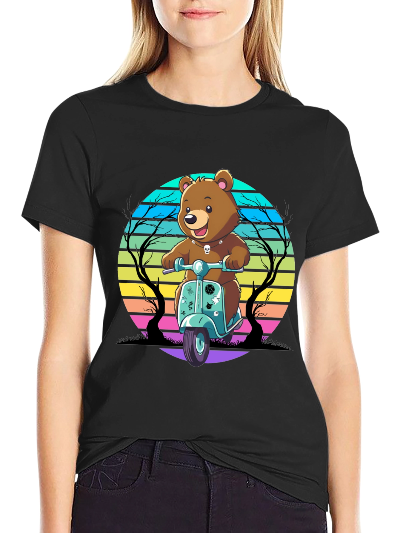 Bear on Scooter Graphic Tee