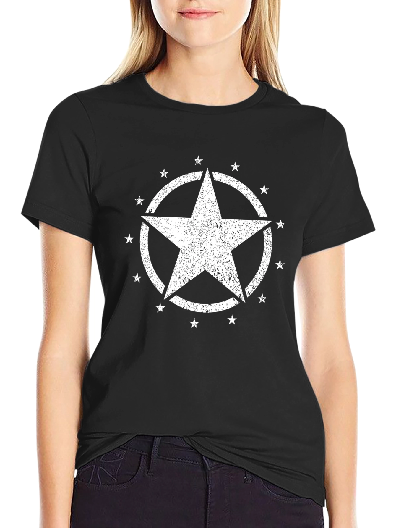 Vintage Star Graphic Tee - Mens Black T-Shirt