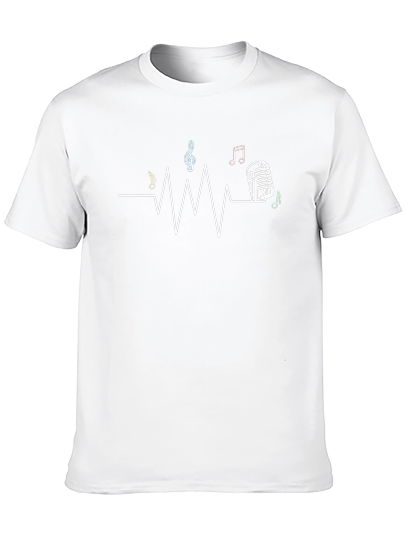 Music Heartbeat Graphic Black T-Shirt