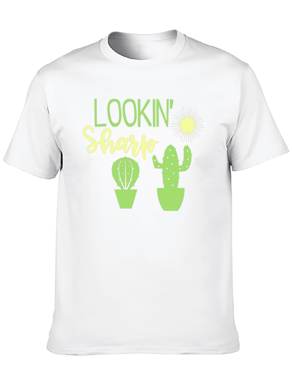 Lookin Sharp Cactus Graphic Tee - Black Cotton T-Shirt