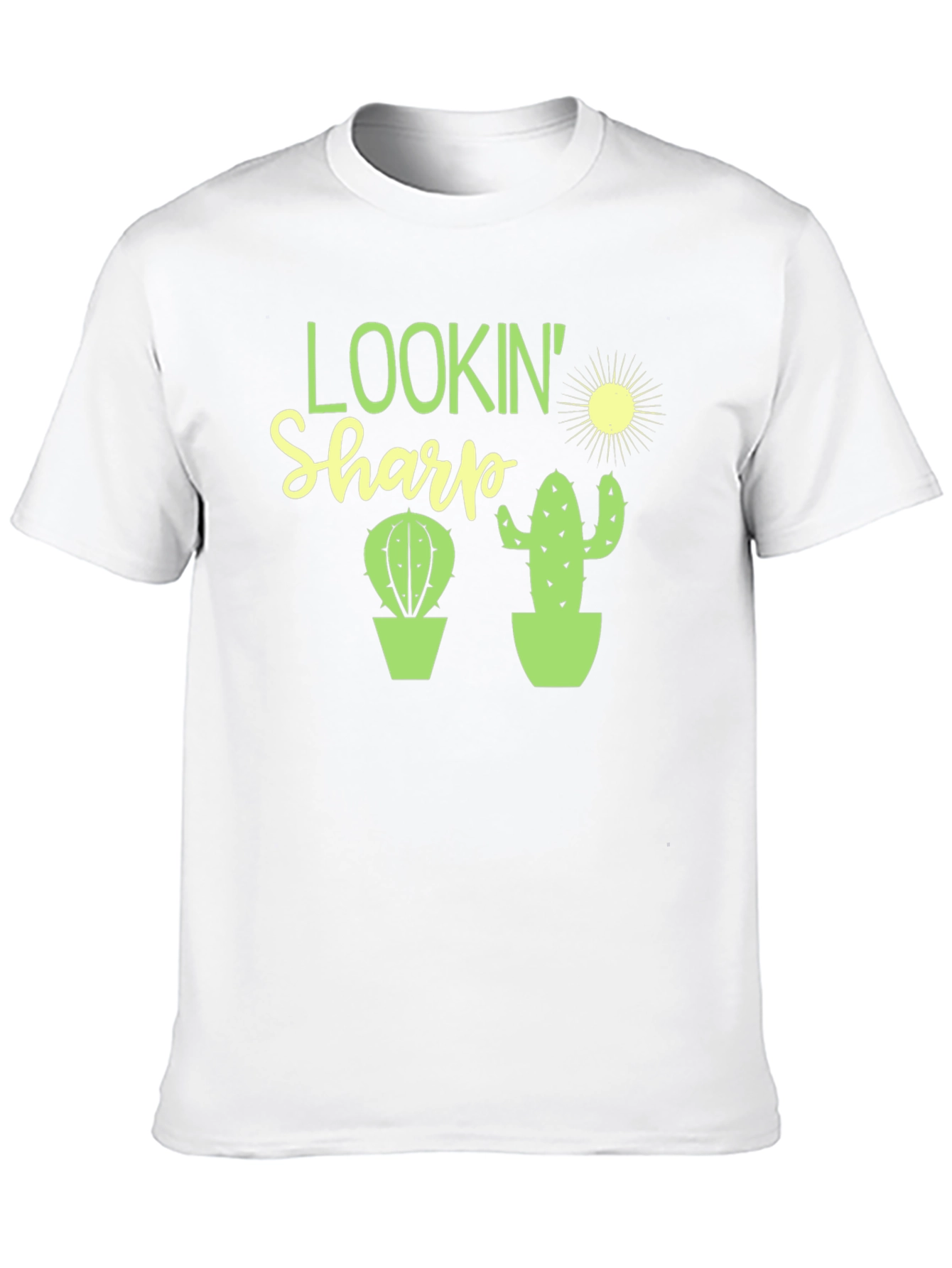Lookin Sharp Cactus Graphic Tee - Black Cotton T-Shirt
