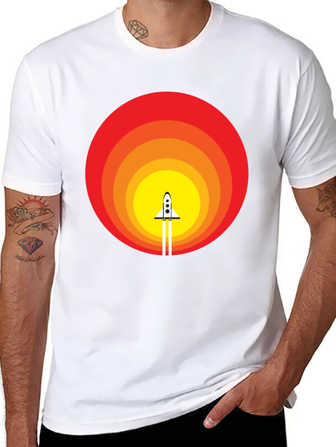 Retro Rocket Launch T-Shirt - Vintage Space Tee