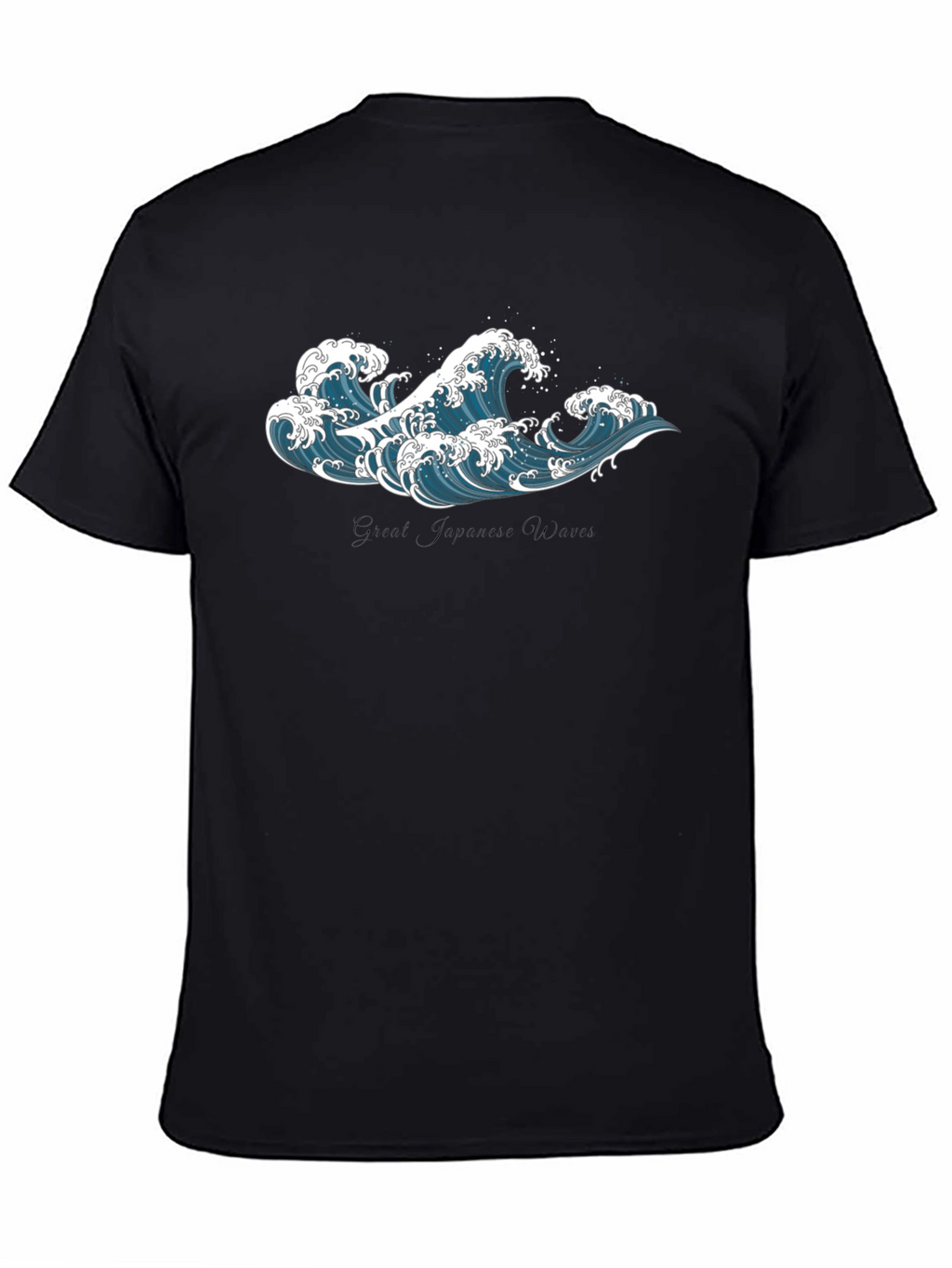 Great Wave Graphic Tee - Black Cotton T-Shirt