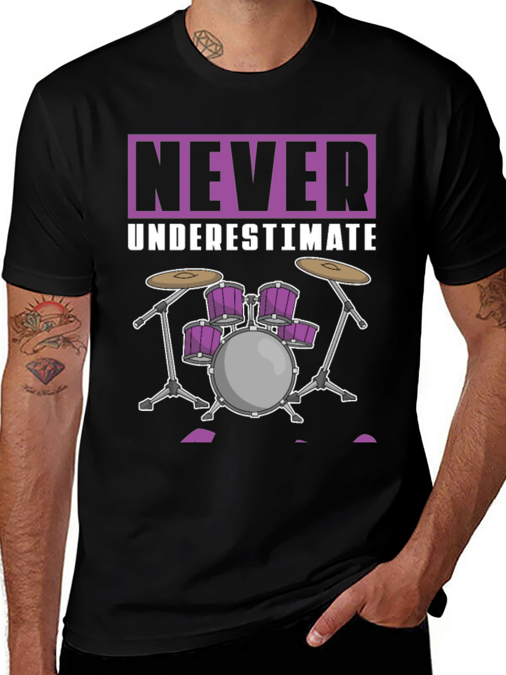 Never Underestimate Drummer Graphic T-Shirt
