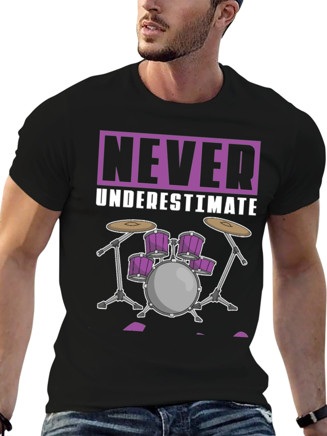Never Underestimate Drummer Graphic T-Shirt