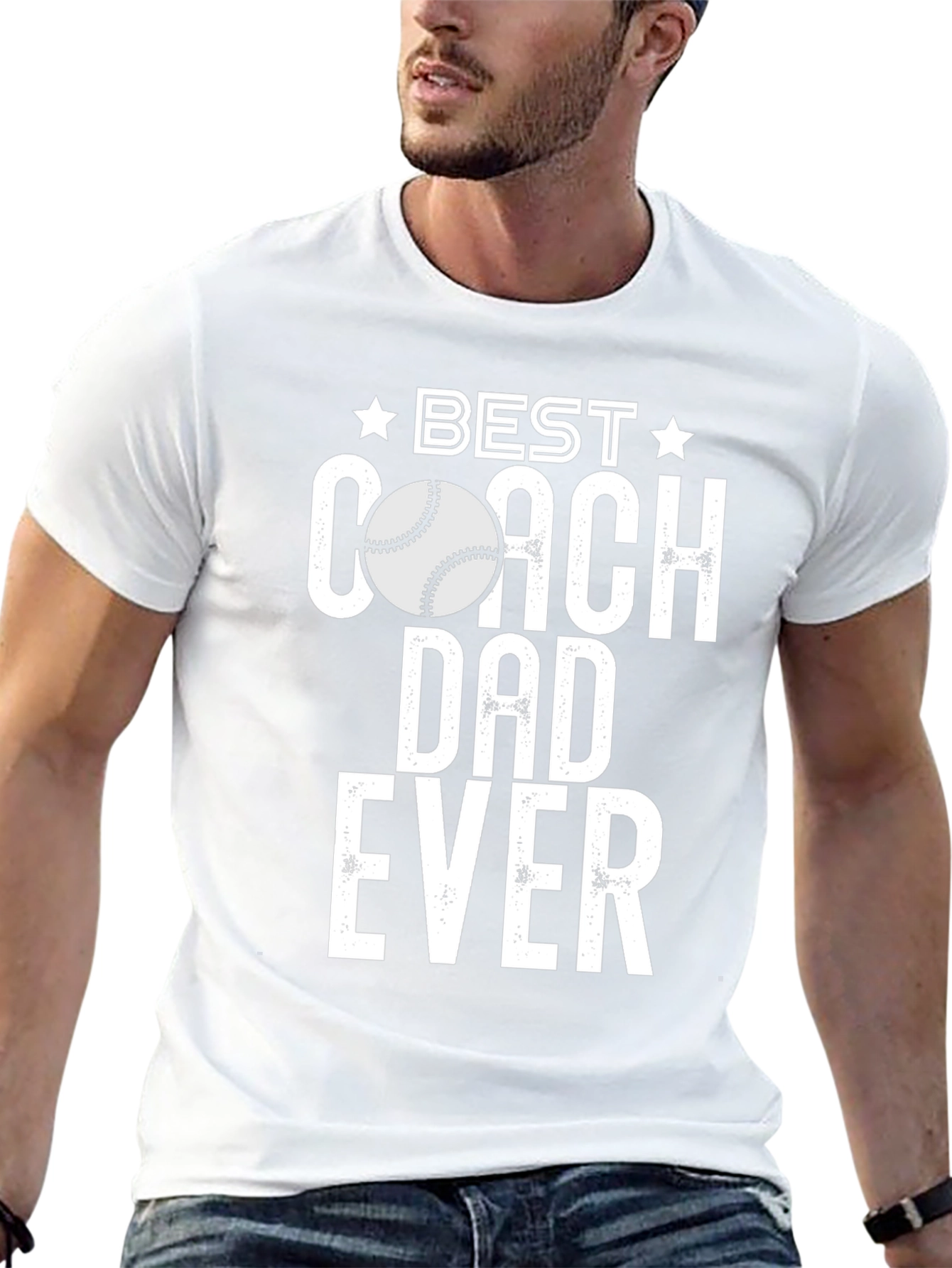 Best Coach Dad Ever T-Shirt Baseball Gift