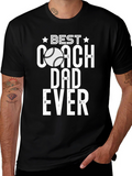 Best Coach Dad Ever T-Shirt Baseball Gift
