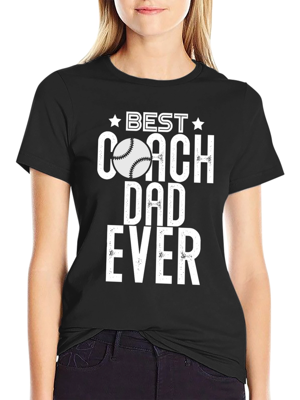 Best Coach Dad Ever T-Shirt Baseball Gift